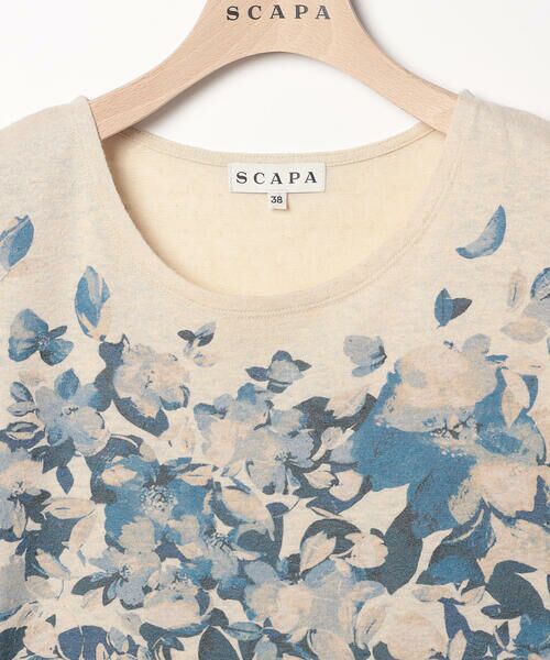 SCAPA Lサイズ / スキャパエルサイズ リノフラワージャージ半袖カットソー セール】 リノフラワージャージ半袖カットソー （カットソー