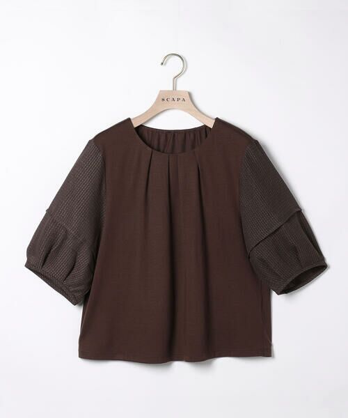 SCAPA Lサイズ / スキャパエルサイズ カットソー | コンビジャージカットソー（ブラウン）
