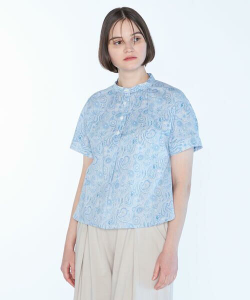 SCAPA Lサイズ / スキャパエルサイズ シャツ・ブラウス | Liberty Printウェーブスタンド衿ブラウス | 詳細2