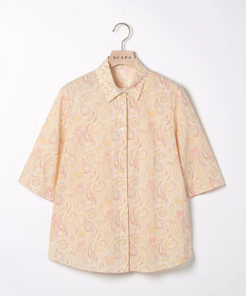 SCAPA Lサイズ / スキャパエルサイズ シャツ・ブラウス | Liberty Printウェーブシャツ衿ラウス | 詳細10