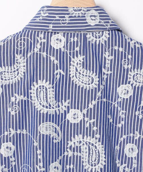 SCAPA Lサイズ / スキャパエルサイズ シャツ・ブラウス | エンブロペーズリーストライプブラウス | 詳細3