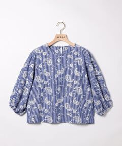 SCAPA Lサイズ / スキャパエルサイズ シャツ・ブラウス | エンブロペーズリーストライププルオーバーブラウス