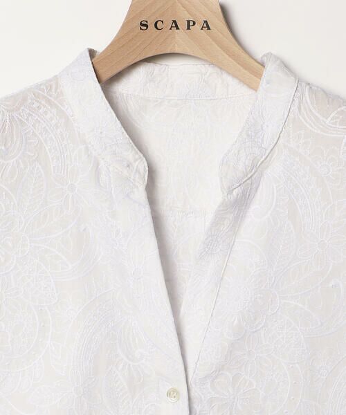 SCAPA Lサイズ / スキャパエルサイズ シャツ・ブラウス | エンブロフラワーフレンチスリーブブラウス | 詳細2