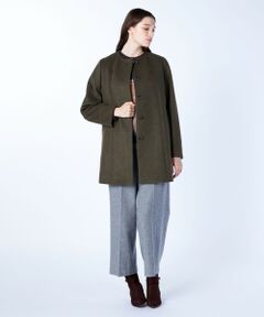 SCAPA Lサイズ / スキャパエルサイズ トレンチコート | ウールビーバーノーカラーコート