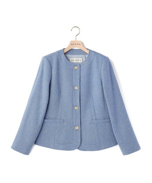 SCAPA Lサイズ / スキャパエルサイズ テーラードジャケット | ブレインツイードノーカラージャケット | 詳細4