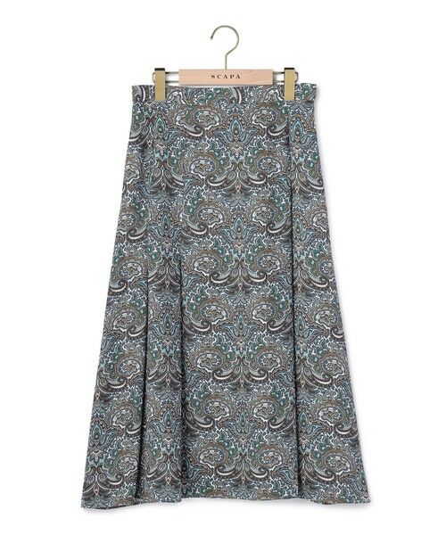 SCAPA Lサイズ / スキャパエルサイズ ミニ・ひざ丈スカート | クワイエットサラサスカート（ブルー）