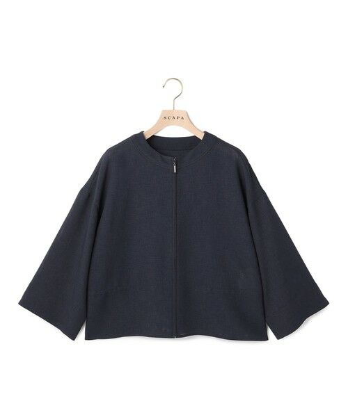 SCAPA Lサイズ / スキャパエルサイズ テーラードジャケット | ドライスラブメッシュジャケット（ネイビー）