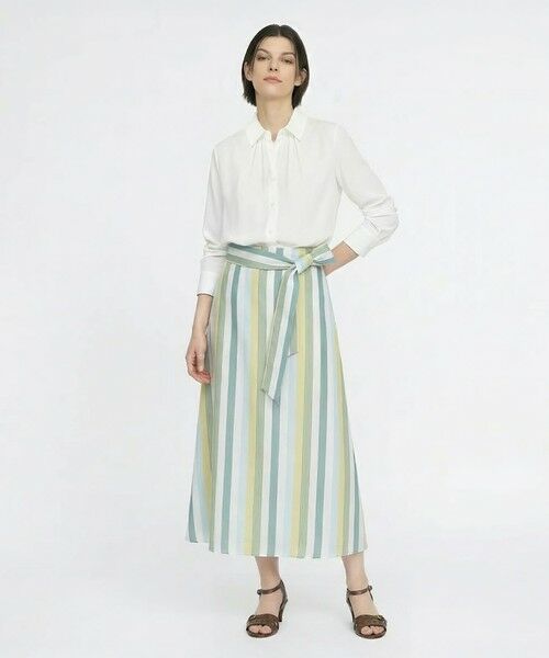 SCAPA Lサイズ / スキャパエルサイズ ミニ・ひざ丈スカート | スタイリッシュストライプスカート | 詳細9