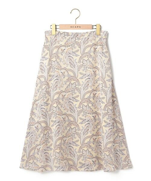 SCAPA Lサイズ / スキャパエルサイズ ミニ・ひざ丈スカート | ボヘミアンペーズリースカート（ベージュ）