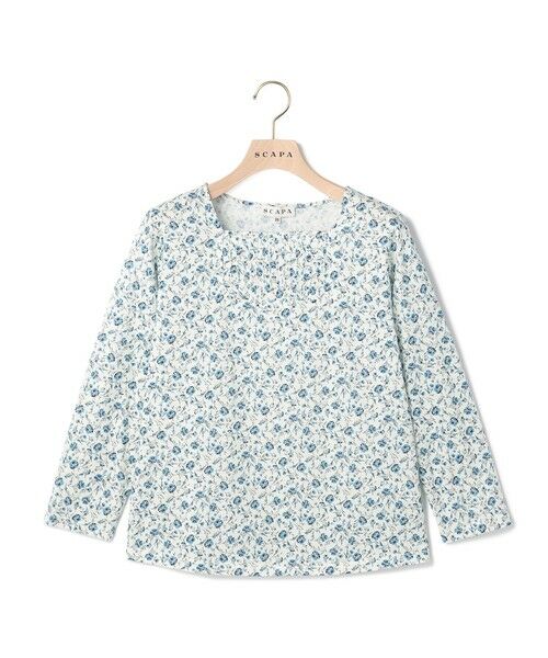 SCAPA Lサイズ / スキャパエルサイズ カットソー | フラワージャージカットソー（ブルー）