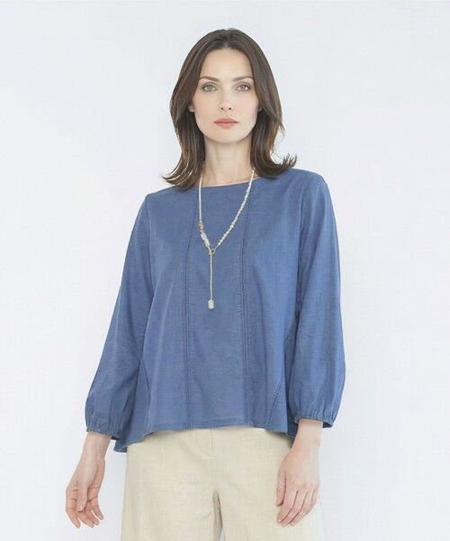 SCAPA Lサイズ / スキャパエルサイズ カットソー | ドレープテンジクカットソー（ブルー）