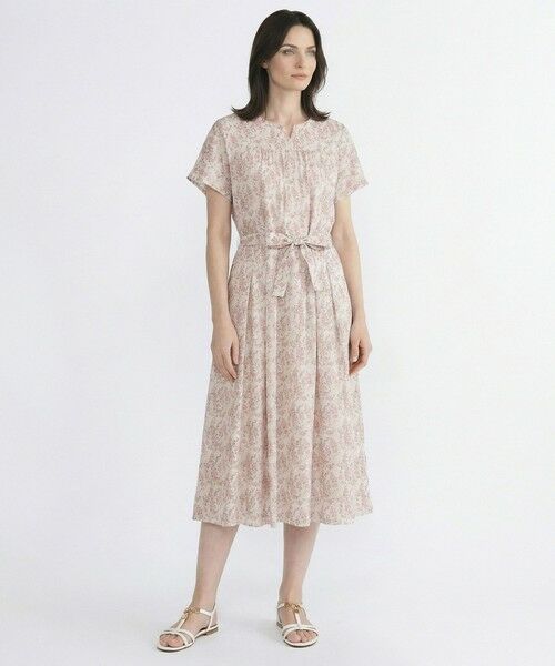 SCAPA Lサイズ / スキャパエルサイズ ドレス | Liberty Print ギルドフラワーワンピース（ピンク）