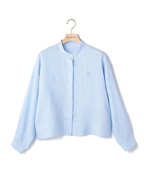 SCAPA Lサイズ / スキャパエルサイズ シャツ・ブラウス | リノシャンブレースタンドカラーブラウス | 詳細3