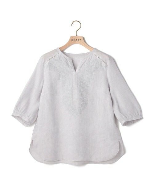 SCAPA Lサイズ / スキャパエルサイズ シャツ・ブラウス | リノエンブロイダリー5分袖ブラウス | 詳細8