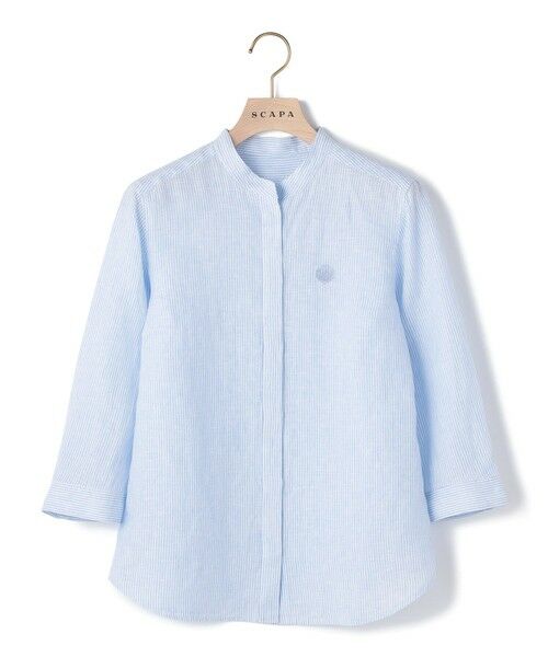 SCAPA Lサイズ / スキャパエルサイズ シャツ・ブラウス | リノストライプスタンドカラーブラウス | 詳細3