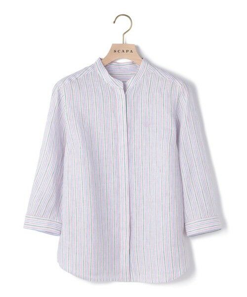 SCAPA Lサイズ / スキャパエルサイズ シャツ・ブラウス | リノストライプスタンドカラーブラウス | 詳細15