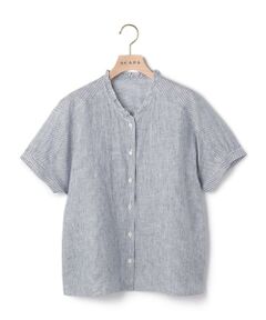 SCAPA Lサイズ / スキャパエルサイズ シャツ・ブラウス | リノストライプフリルカラーブラウス