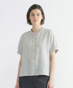 SCAPA Lサイズ / スキャパエルサイズ シャツ・ブラウス | リノストライプフリルカラーブラウス