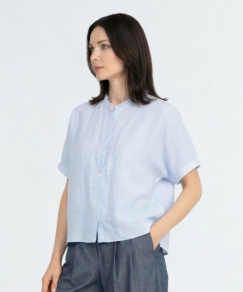 SCAPA Lサイズ / スキャパエルサイズ シャツ・ブラウス | リノストライプフリルカラーブラウス | 詳細3