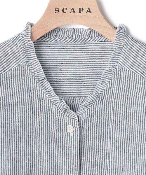 SCAPA Lサイズ / スキャパエルサイズ シャツ・ブラウス | リノストライプフリルカラーブラウス | 詳細4
