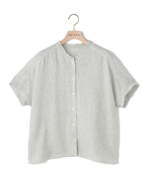 SCAPA Lサイズ / スキャパエルサイズ シャツ・ブラウス | リノストライプフリルカラーブラウス | 詳細5