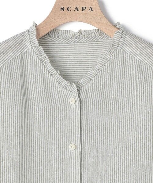 SCAPA Lサイズ / スキャパエルサイズ シャツ・ブラウス | リノストライプフリルカラーブラウス | 詳細6