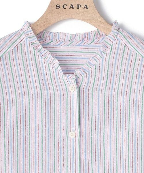 SCAPA Lサイズ / スキャパエルサイズ シャツ・ブラウス | リノストライプフリルカラーブラウス | 詳細12