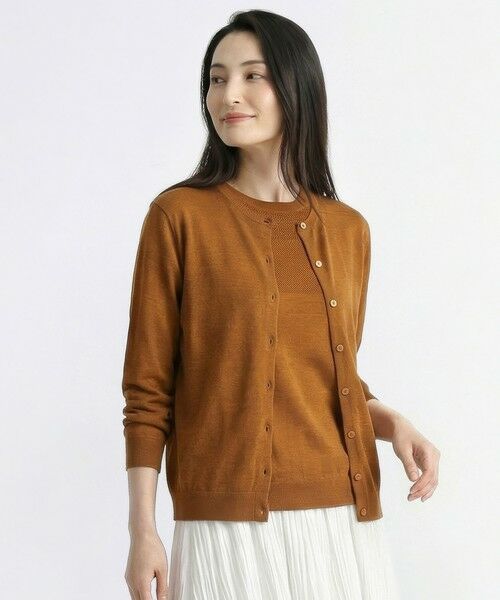 SCAPA Lサイズ / スキャパエルサイズ ニット・セーター | ハイゲージリノニットカーディガン（ダークブラウン）