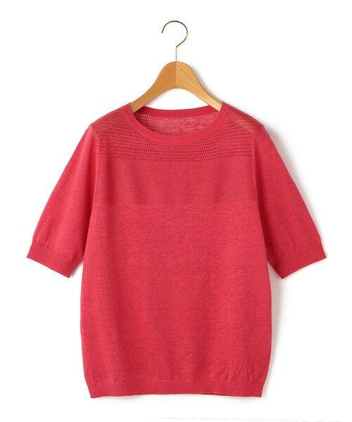 SCAPA Lサイズ / スキャパエルサイズ ニット・セーター | ハイゲージリノ半袖ニット（レッド）