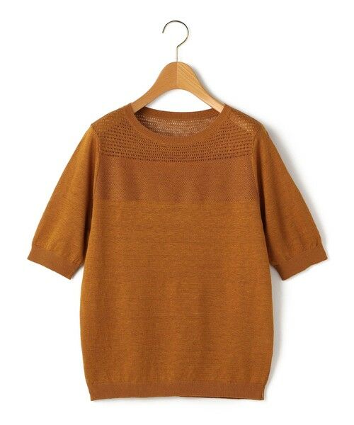 SCAPA Lサイズ / スキャパエルサイズ ニット・セーター | ハイゲージリノ半袖ニット（ダークブラウン）