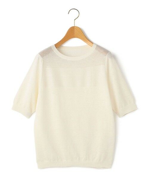 SCAPA Lサイズ / スキャパエルサイズ ニット・セーター | ハイゲージリノ半袖ニット（ホワイト）