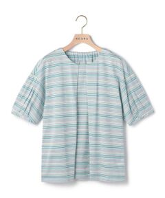 SCAPA Lサイズ / スキャパエルサイズ カットソー | ラメボーダーパフスリーフカットソー