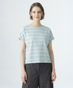 SCAPA Lサイズ / スキャパエルサイズ カットソー | ラメボーダーフレンチスリーブカットソー