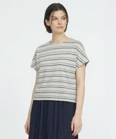 SCAPA Lサイズ / スキャパエルサイズ カットソー | ラメボーダーフレンチスリーブカットソー