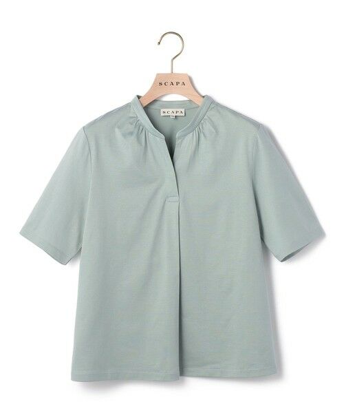SCAPA Lサイズ / スキャパエルサイズ カットソー | ソフトシルケット衿付きカットソー（ライトグリーン）