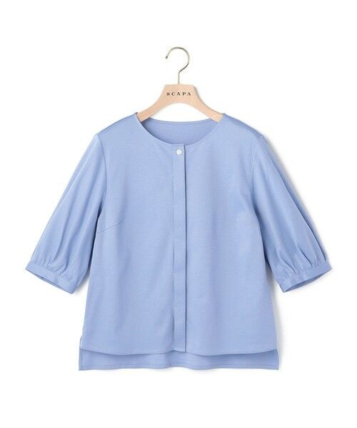 SCAPA Lサイズ / スキャパエルサイズ カットソー | 【ＷＥＢ先行販売】 スムースレイパフスリーブカットソー（ライトブルー）