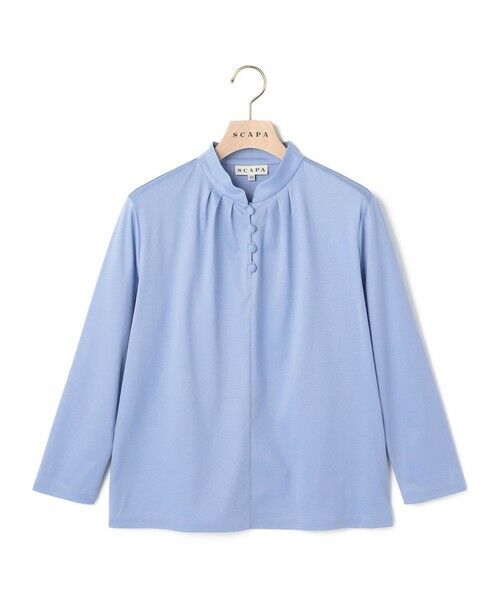 SCAPA Lサイズ / スキャパエルサイズ カットソー | 【ＷＥＢ先行販売】 スムースレイ衿付きカットソー（ライトブルー）