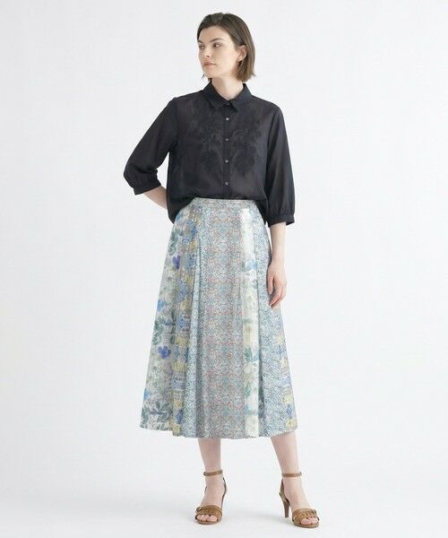 SCAPA Lサイズ / スキャパエルサイズ ミニ・ひざ丈スカート | Liberty Printパッチワーク２スカート（ライトグリーン）