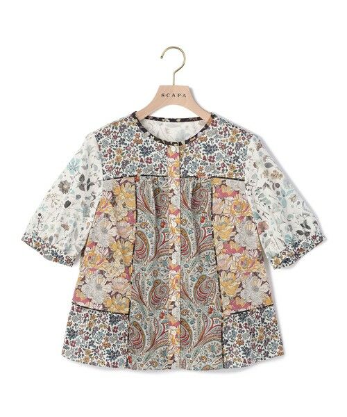 SCAPA Lサイズ / スキャパエルサイズ シャツ・ブラウス | Liberty Printパッチワークブラウス | 詳細4