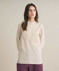 SCAPA Lサイズ / スキャパエルサイズ シャツ・ブラウス | コットンストライプチュニックブラウス