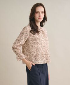 SCAPA Lサイズ / スキャパエルサイズ シャツ・ブラウス | ブルームプリントノーカラーブラウス