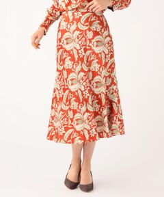 SCAPA / スキャパ ミニ・ひざ丈スカート | ビンダフローラルサテンスカート