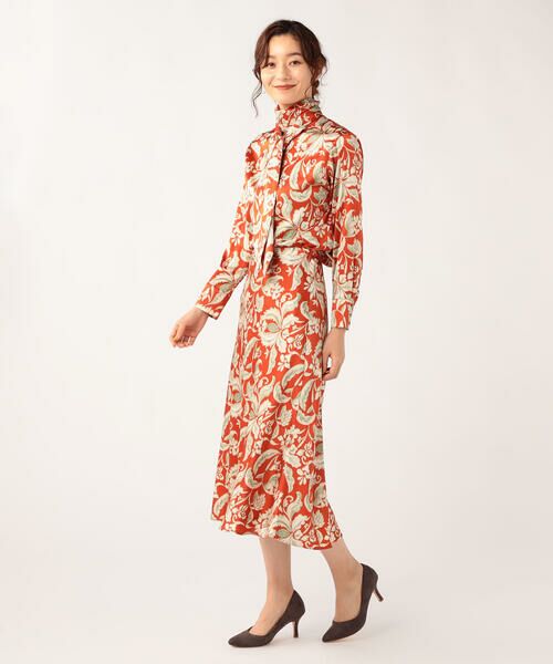 SCAPA / スキャパ ミニ・ひざ丈スカート | ビンダフローラルサテンスカート | 詳細1