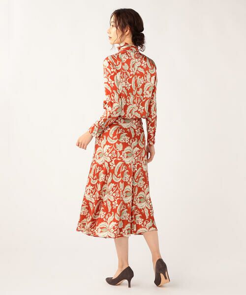 SCAPA / スキャパ ミニ・ひざ丈スカート | ビンダフローラルサテンスカート | 詳細3