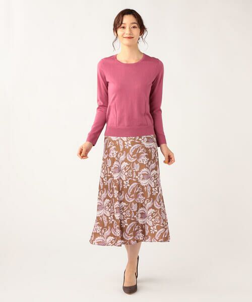 SCAPA / スキャパ ミニ・ひざ丈スカート | ビンダフローラルサテンスカート | 詳細10