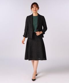 SCAPA / スキャパ ミニ・ひざ丈スカート | ウールリネンメッシュスカート