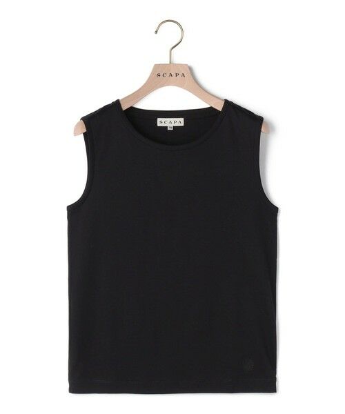 SCAPA / スキャパ カットソー | クリアスムースノースリーブカットソー（ブラック）