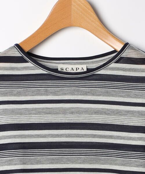 SCAPA / スキャパ カットソー | トリニティボーダー五分袖カットソー | 詳細2