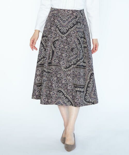 SCAPA / スキャパ ミニ・ひざ丈スカート | ジャカードサラサスカート | 詳細7