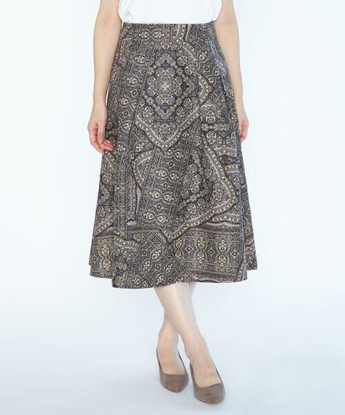 SCAPA / スキャパ ミニ・ひざ丈スカート | ジャカードサラサスカート | 詳細8